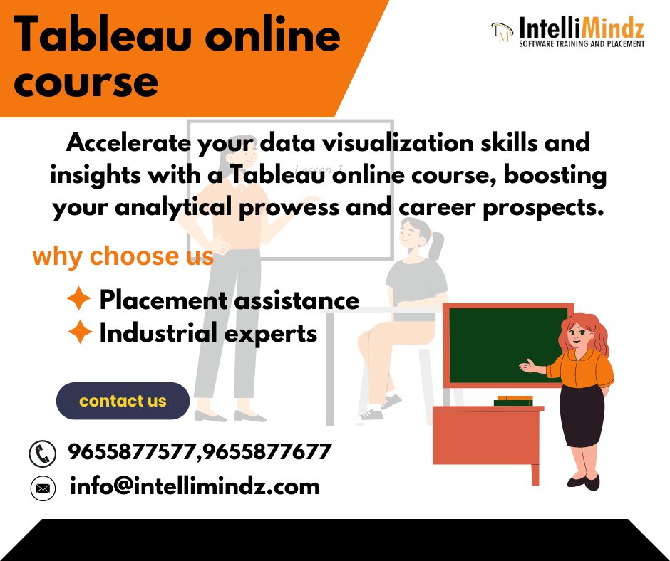 vaidegi050's tweet image. Tableau online course equips individuals with essential data visualization skills, enabling them to transform raw data into meaningful insights effectively
🪩 bit.ly/3QtHMYL
📞9655877577,9655877677
#tablea #intellimindz #onlinecourses