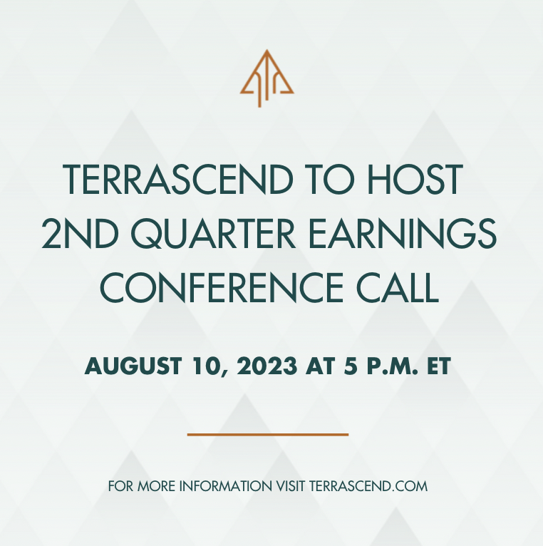 Join us this evening, Aug. 10th, at 5PM ET for our Q2 2023 Earnings Investor Conference Call. Register now: bit.ly/44MZ1Zp #TerrAscend #Investing $TSND $TSNDF