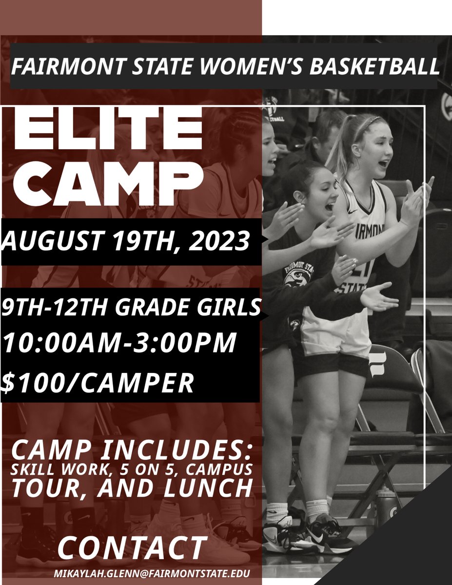 Elite Camp is coming up soon! Check-in will start at 9:30am followed by a Media Session where you can take pictures in a Falcon uniform! Register today to reserve your spot! falconwomensbasketball.totalcamps.com/shop/EVENT