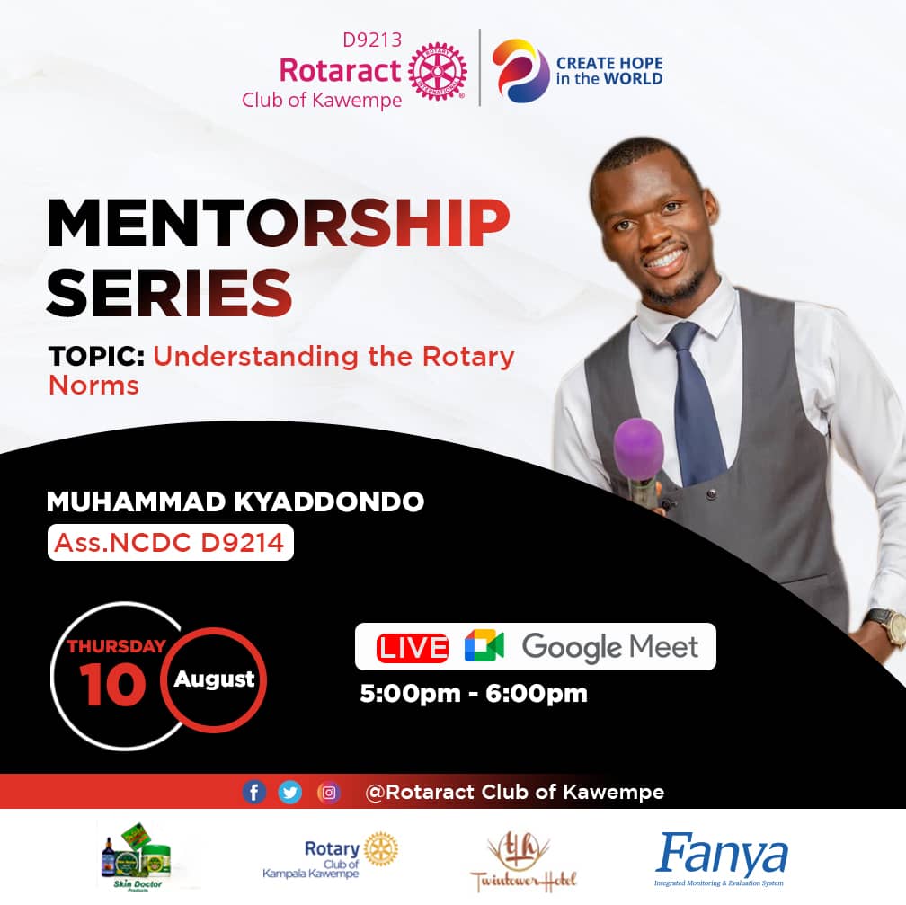 RctKawempe's tweet photo. HAPPENING TODAY 🚨🚨
Join us this Evening at 5:00pm - 6:00pm as we get to Understand the Rotary Norms With Rct Muhammad Kyaddondo.
Venue :Google Meet
#VikingsCreatingHope 
#RotaractClubofKawempe
#CreateHopeToTheWorld 
Thursday, Aug 10  •  05:00 – 06:00 https://t.co/tiyCqwTO8B https://t.co/6vb2adh1Cg