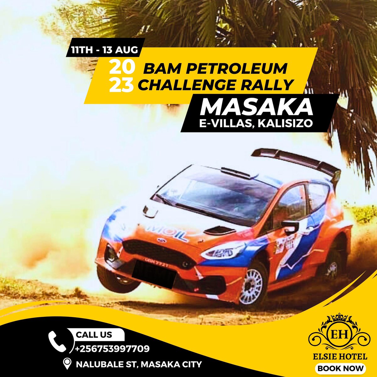 ElsieHotel's tweet photo. Bam Petroleum Challenge Rally is here🔥🔥.

For Booking;

📞 +256753997709
📧 Reservation.elsiehotelmasaka@gmail.com

📍Musisi Gardens, Nalubale St, Masaka City https://t.co/AQI7NjK740