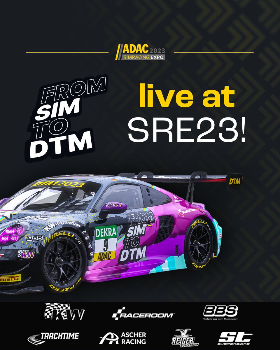 FROM SIM TO DTM! Meet @heinemann_tim live at the ADAC SimRacing Expo on Saturday, October 14, 2023. Autograph session, Tim on the stage, not only admire his Porsche 911 GT3 on-site but also drive it yourself at @raceroom, and much more! #SRE23 #SimRacingExpo