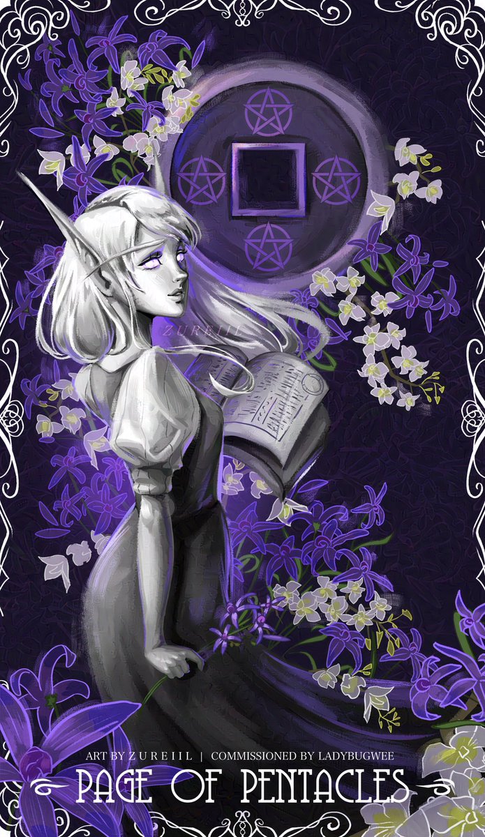 Zhenya 💜 Page of Pentacles
custom tarot comm