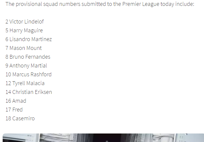 So no 11 in there. Might not mean anything, might mean something.... 🤷
#ManUtd