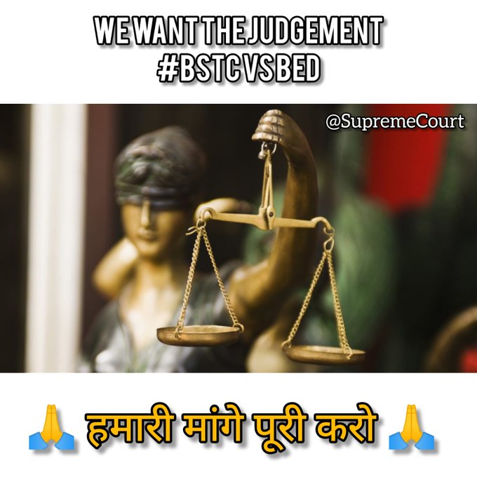 Ankush_99999's tweet photo. #wewantbstcvsbedjudgement
WE WANT JUDGEMENT
@ncte
 @EduMinOfIndia
 @dpradhanbjp
 @PMOIndia
 @SCofInd
 @SCJudgments
 @indSupremeCourt
 @barandbench
 @KapilSibal
 @BBCBreaking
 @ndtv
 @aajtak https://t.co/ooEAazbVFe