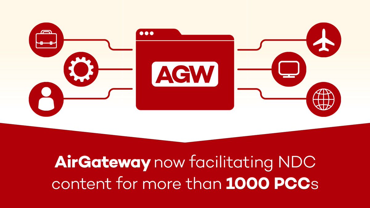 We're proud to announce that the AirGateway platform now facilitates NDC content for over 1000 PCCs! Let's make it to 5000K!