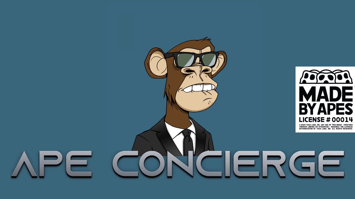 Thrilled to have our Made by Apes approval for Ape Concierge. 😎 It’s been a pleasure assisting fellow apes for ApeFest. @ApeConcierge @BoredApeYC