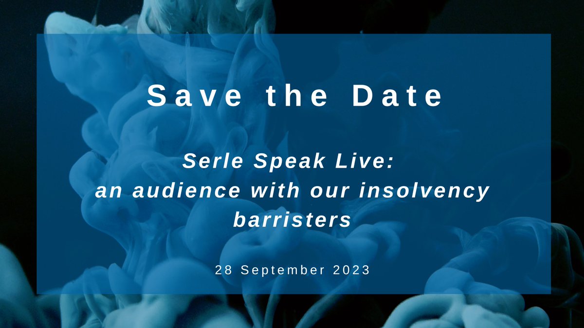 🎤Serle Speak Live: an audience with our insolvency barristers Serle Court’s insolvency barristers invite you to a half-day #Insolvency &amp; #Restructuring Conference on 28 September, at <a href="/TheLawSociety/">The Law Society</a>. More details to follow, but for now, Save the Date! ⬇️
serlecourt.info/SerleSpeakLive