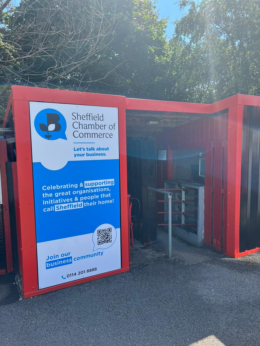 sheffchamber's tweet photo. Visiting @Sheffieldfc, The World’s First Football Club, any time soon?
Check out our new #displayboard! 👌
We visited, Premium Partner, #Sheffield FC to chat with Richard Tims and Dylan Ralph and have a look at the newly installed #SheffieldChamber turnstile display board! https://t.co/VodNL6VaCx