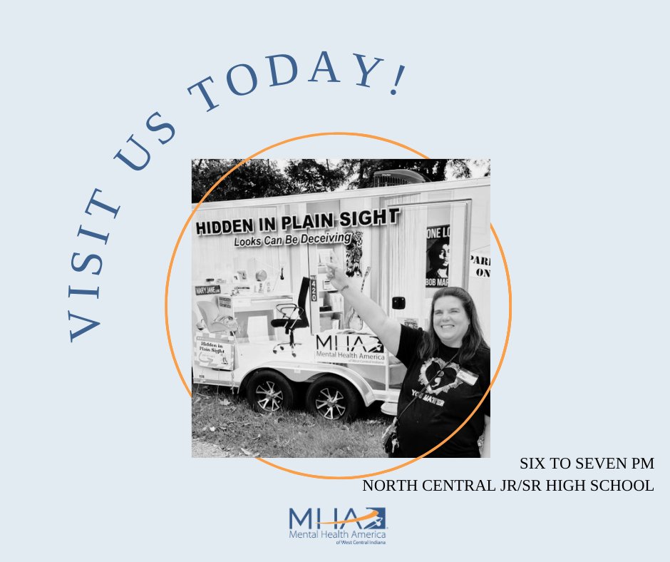 The Hidden in Plain Sight trailer will  be at North Central Jr/Sr High School today! We will be there at 6 pm!

#mhawci #hiddeninplainsight #northcentral #indiana #prevention