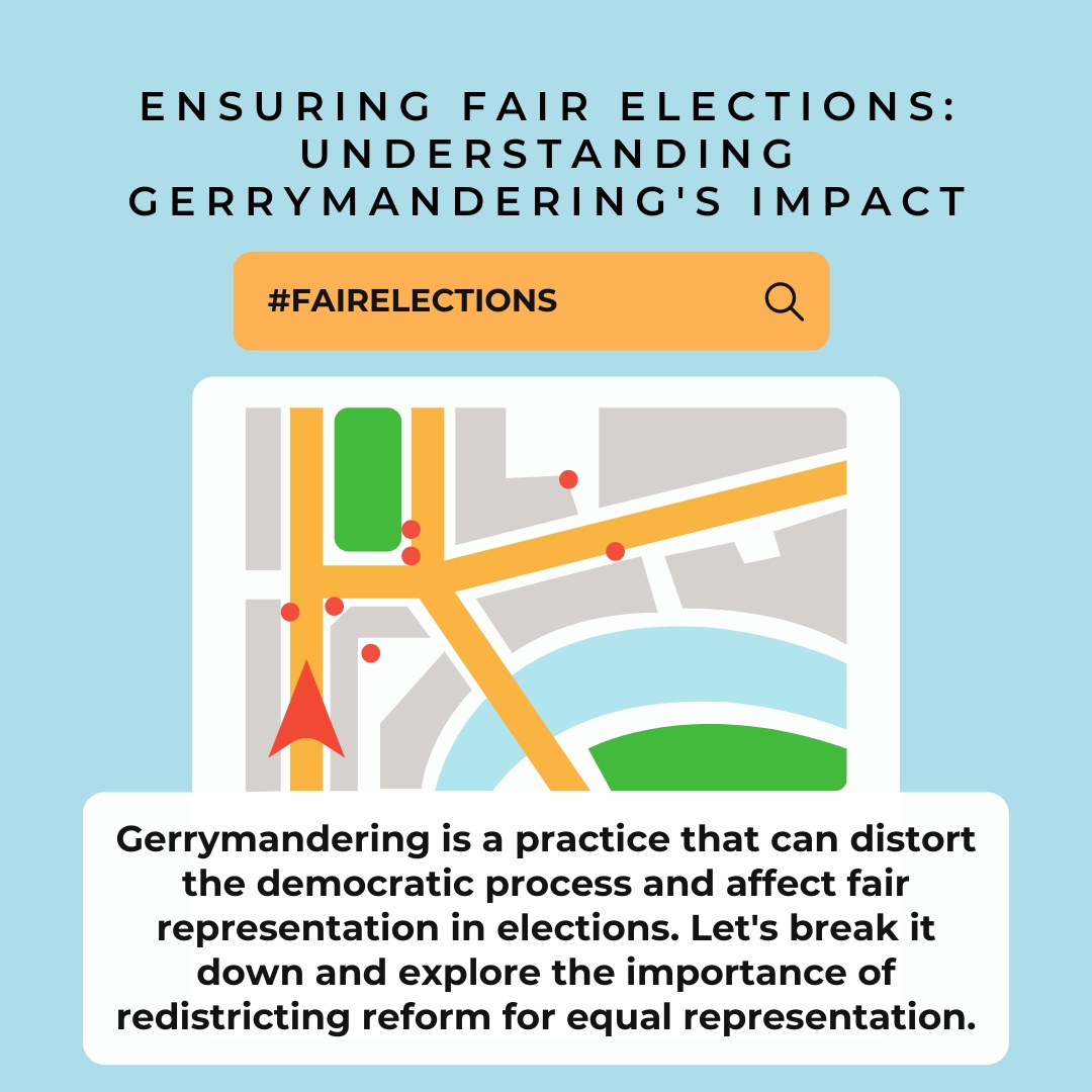 W4LJA's tweet photo. Have you heard about gerrymandering? It's a practice that can distort the democratic process and affect fair representation in elections. 

#FairElections #RedistrictingReform #EqualRepresentation #EndGerrymandering #InclusiveDemocracy https://t.co/rKbXKdEdkI