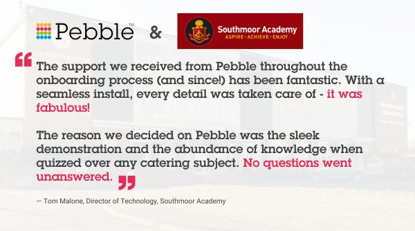 Southmoor Academy was looking for a truly cloud-based, cashless catering system - and we were delighted to be able to deliver!

Find out what Tom Malone, Director of Technology, thought of the Pebble solution👇

Speak to Pebble to learn more.

#EdTech #SLTChat #SaaS #Cashless