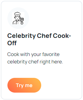TomcoAI's tweet photo. Do you ever dream about being a #CelebrityChef? Now you don't have to just imagine it, you can actually cook with your favorite chef using #TomcoAI's Celebrity Chef Cook-Off template! What are you waiting for? #ChefLife #CookingInspiration https://t.co/4DzIJRA0Yk https://t.co/GWnrj1fZ0s