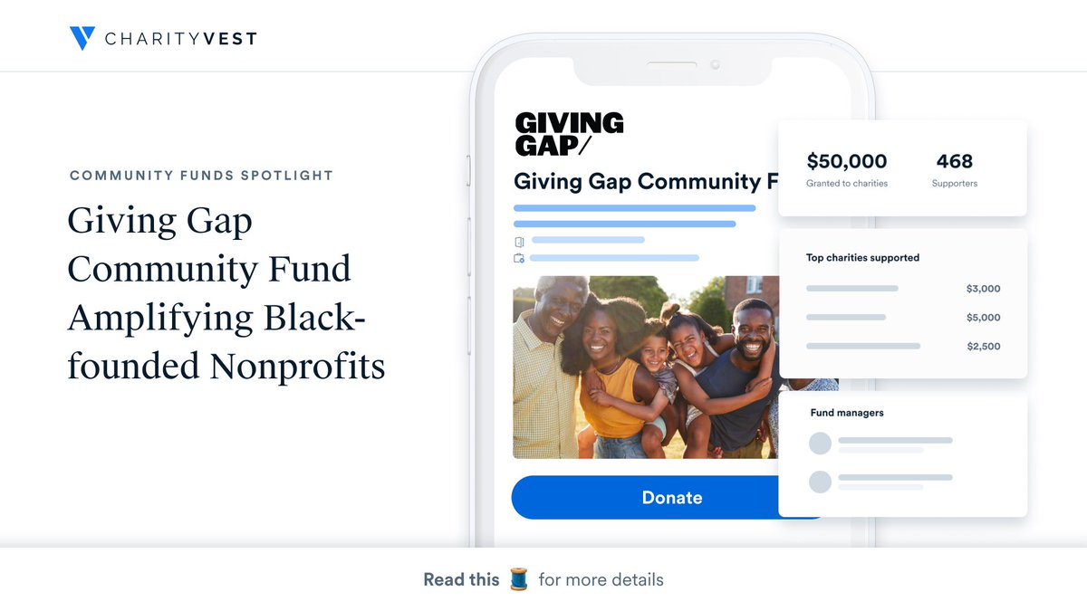 We are excited to continue spotlighting 🔦 some of our partners who are growing their giving through Community Funds! 

Today, we’re highlighting @GivingGap, an org that exists to advance racial equity in giving and mobilize positive action for Black lives.