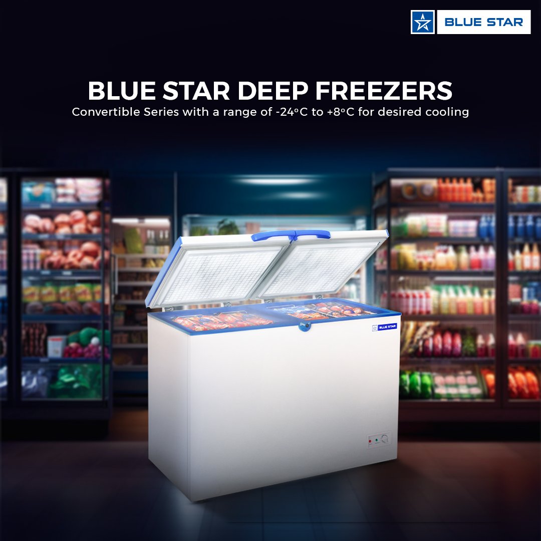 BlueStarLtd's tweet image. Blue Star Deep Freezers offer optimal storage capacity and precise temperature control, guaranteeing the preservation of freshness and taste for frozen desserts or packaged items.

To know more - consumer.bluestarindia.com/refrigeration_…

#BlueStar #HardTopDeepFreezer #DeepFreezer #FreshFood