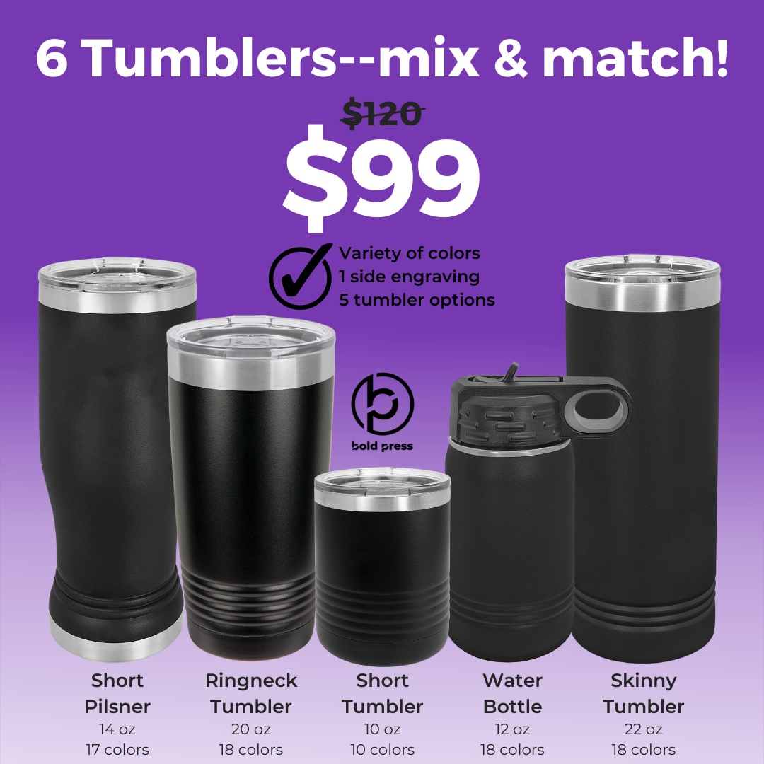 myboldpress's tweet photo. Sip, Sip, Hooray! 🎉 Elevate your sipping game with our Engraved Tumblers – mix &amp; match 6 tumblers for $99! Learn more: https://t.co/YWB404SzSW

#customengravedtumblers #myboldpress #smallbatch #supportlocal #omahanebraska https://t.co/Ycmwf9pzwz