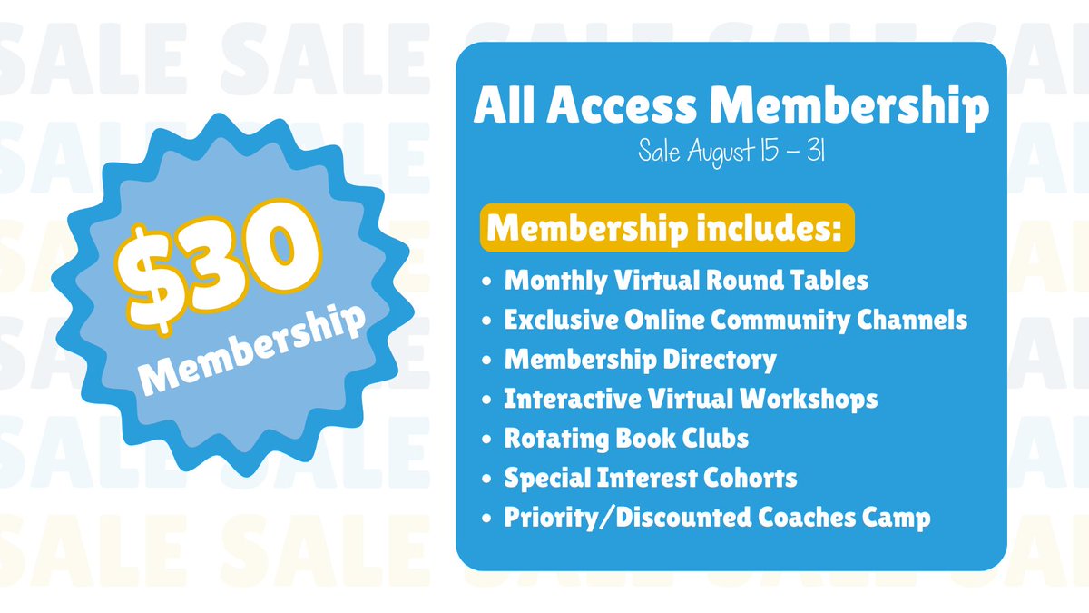 EDUCoachNetwork's tweet photo. ๐ Gain access to a variety of incredible resources with the All Access Membership. Sale starts August 15! #educoachchat #educoach #instrcutionalcoach #edtech #coaching #datacoach #mathcoach #litcoach #edcoach https://t.co/ejxynQEusi