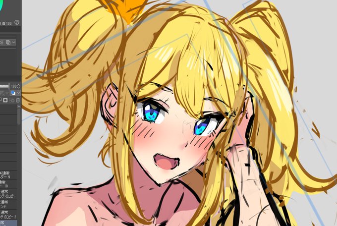 あす公開予定、FANBOX・Fantia限定コンテンツ用カット、カラーラフまで。着物(浴衣メインでしたが)編はこれで一区切りの予定です。 