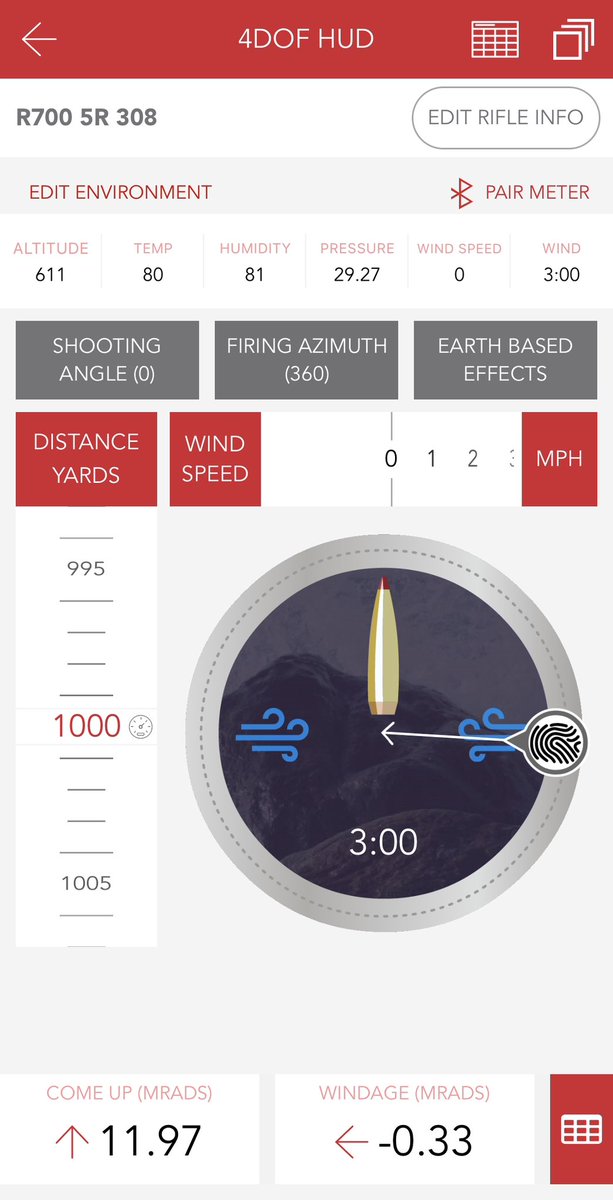 MrLeadslinger's tweet photo. Once you know your range to target you need a way to calculate your bullet drop at the target in different environmental conditions. 
A ballistic calculator of some sort is the best option and you’ll need to gather some data that reflects real world performance. 

It can be as simple as a slide rule or drop sheet made for your bullet and muzzle velocity, a website (https://t.co/fggm8bQtUn), a phone app or a stand alone weather meter and ballistic calculator like a Kestrel. 

The data you need has to be gathered by shooting the rifle to record actual drop like in the Gravity Ballistics worksheet from Snipers Hide or using a chronograph or even the box of ammo to get an idea of the muzzle velocity. 

Firing some rounds at targets of known distance will give you the real world drop data you need to set your ballistic calculator to match the bullet and weather conditions. Given accurate inputs, the calculators are extremely accurate. 

As a backup to electronics it’s not a bad idea to make hard copies your data for the most likely shooting conditions you’ll encounter and keep them with the gun either inside the scope cap, on the stock or inside a stock pouch. 

Of course none of this really matters if you don’t have the foundation of understanding and applying the principles of marksmanship.