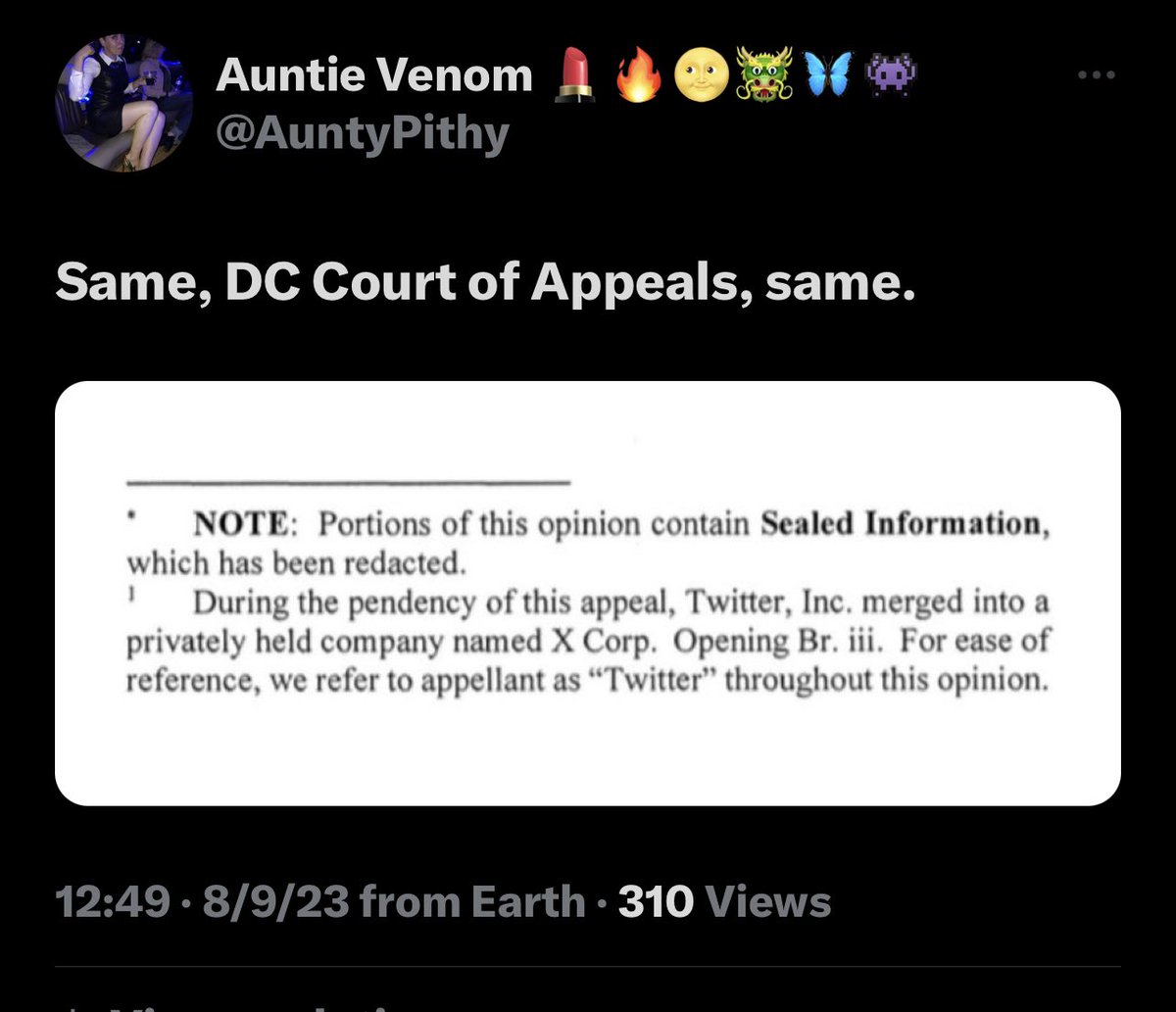 AuntyPithy's tweet photo. @altonbrown I’m just following the DC Court of Appeals’ lead. https://t.co/1YkG9hWsNg