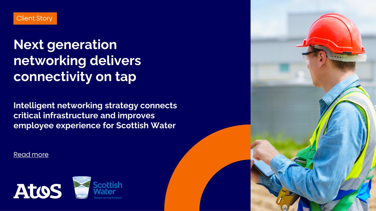 polsterc931's tweet image. Our #IntelligentNetwork services reduce risk and provide stability and flexibility for @scottish_water — giving its employees the connectivity they need to keep the water running for customers. 🚰
Read more in our 🆕 customer story ➡️ atos.net/en/client-stor…
#EmployeeExperience