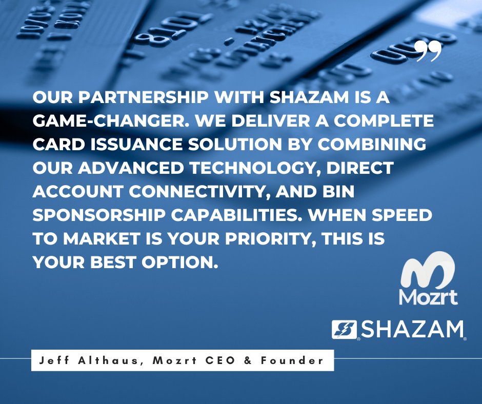 shazamnetwork's tweet photo. SHAZAM’s excited to announce our new Fintech partnership with @Mozrt_Inc – a revolutionary organization helping tech-forward companies deliver state-of-the-art payment capabilities. https://t.co/2Y4vUChIcu