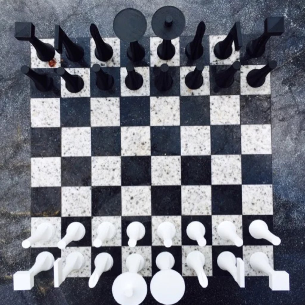 objectsnewyork's tweet image. ChessX: A blend of modern aesthetics and classical techniques while playing with well-designed pieces, perfect for court competition. Relive the timeless joy of chess through a modern lens. #ChessX #ModernChess #OutdoorGaming #DistinctDesign #StrategicElegance