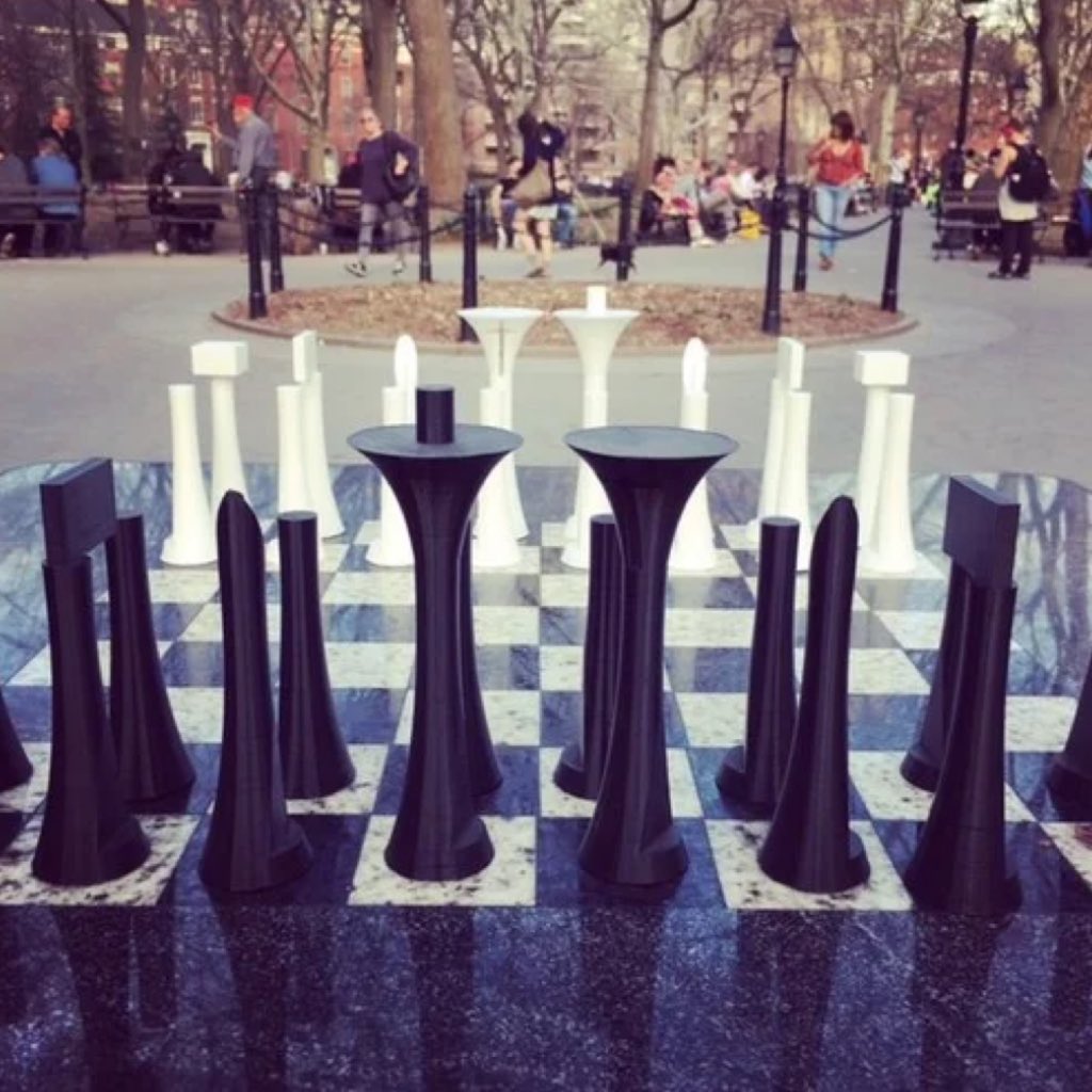 objectsnewyork's tweet image. ChessX: A blend of modern aesthetics and classical techniques while playing with well-designed pieces, perfect for court competition. Relive the timeless joy of chess through a modern lens. #ChessX #ModernChess #OutdoorGaming #DistinctDesign #StrategicElegance