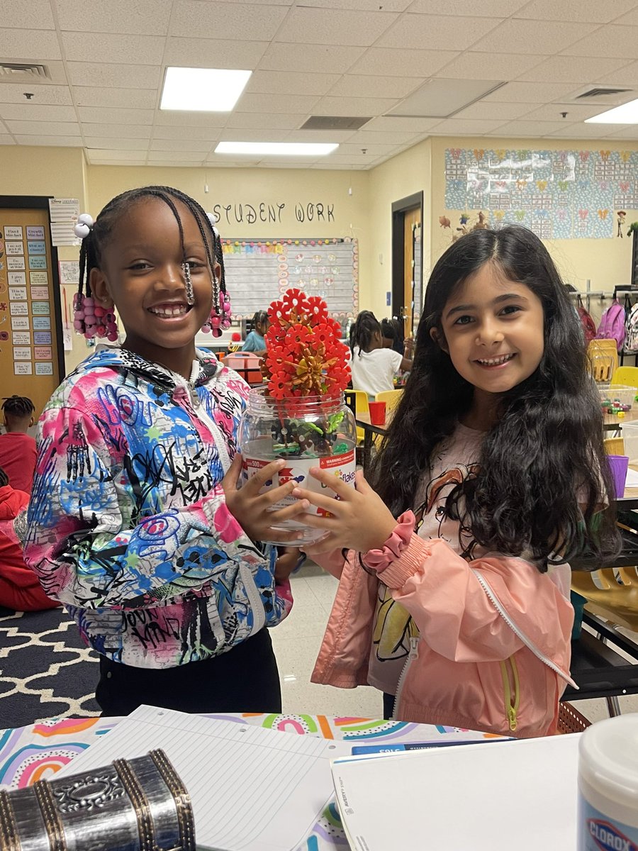 Friendship is “blooming”. These sweet girls during our indoor recess say “look what we made Mrs.Lyle! It’s teamwork!!” These two are showing their <a href="/DunwoodySprings/">DunwoodySpringsElem</a> PRIDE already