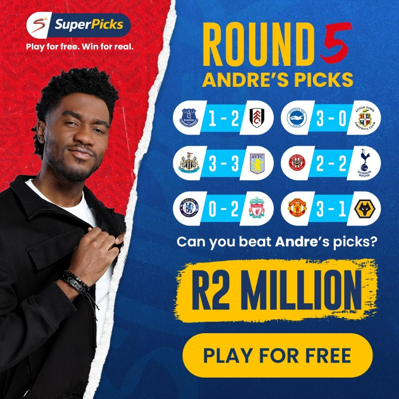 SuperPicksZA's tweet photo. WITH a MASSIVE weekend of 𝑭𝙊𝑶𝙏𝒀 ahead of us &amp; you obviously want to be within! ⚽️🤪

Just like our #SuperPickers place your picks on https://t.co/pePKElIj6e &amp; you could win MASSIVE with the Double Jackpot 🤑  

Halala R2 MILLION for mahala! 💸  

#SuperPicks #Jackpot