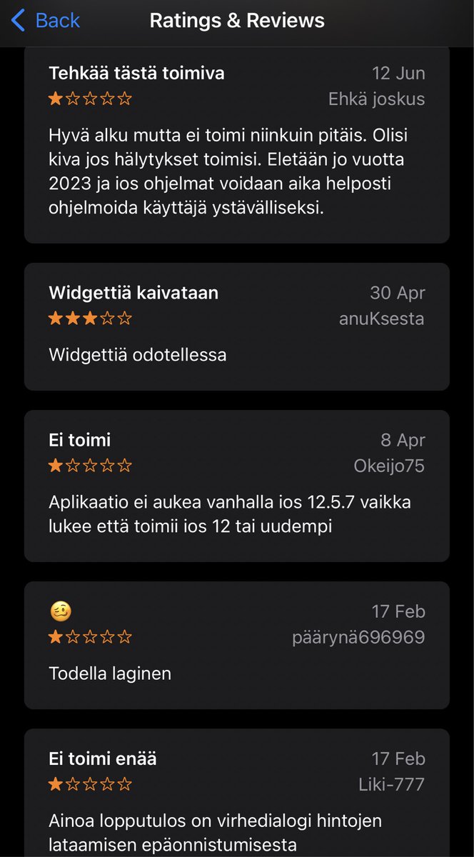 hessu's tweet photo. @fingrid_oyj Toden totta, iOS-sovelluksen poisto ja uudelleen asennus yllättäen auttoi. Mutta miksi näin? Ohjelman voisi ihan hyvin koodata yrittämään virhetilanteen jälkeen uudelleen ilman käyttäjän kiusaamista ja turhia uudelleenasennuksia. App storessa käyttäjien arviot ovat oikeassa. https://t.co/kSeHnWa2z4