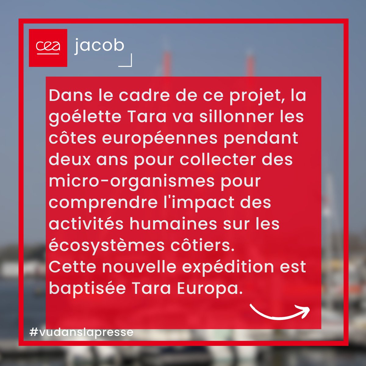 CEA_Jacob_'s tweet photo. [#vudanslapresse] ⛵️Retrouvez dans le #replay du journal de @France2tv un reportage sur l'expédition #TaraEuropa dans le cadre du projet #TREC conçu par @embl avec @TaraOcean_ et à laquelle le #Genoscope participe parmi 70 institutions scientifiques. 
📽️https://t.co/aPg3361BX7 https://t.co/DEldxFJmle