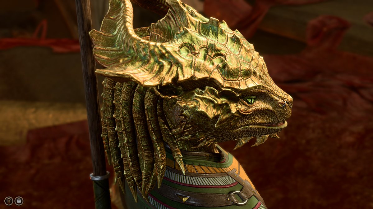 OG_CaptainSalt's tweet image. Suffering 2 different throat infections but completed bg3 on one character now to complete it on my dragonborn monk. 

I honestly can't get away with how well done the dragonborn design is, especially the metallic shine with the lighting. 
 Meet Istrolakk