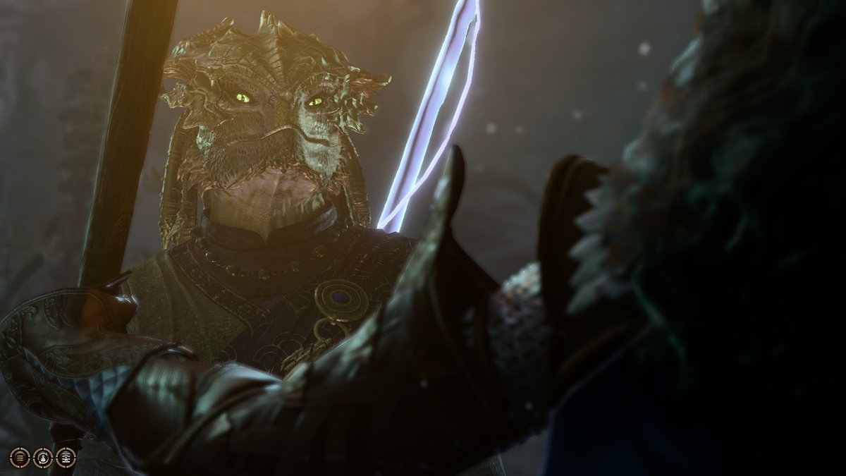 OG_CaptainSalt's tweet image. Suffering 2 different throat infections but completed bg3 on one character now to complete it on my dragonborn monk. 

I honestly can't get away with how well done the dragonborn design is, especially the metallic shine with the lighting. 
 Meet Istrolakk