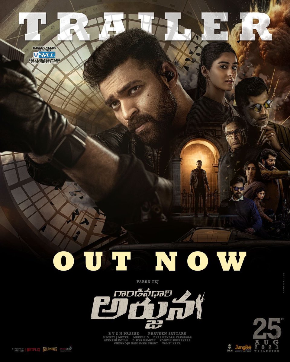 Ganesh💕💕 (@lazyymann1) on Twitter photo Power through Diplomacy, Justice through Bullets💥
#GDATrailer out now🔥
youtu.be/wwCAv5rDEs8
#GandeevadhariArjuna IN CINEMAS AUGUST 25th❤️🔥
<a href="/IAmVarunTej/">Varun Tej Konidela</a> <a href="/sakshivaidya99/">Sakshi Vaidya</a> <a href="/PraveenSattaru/">Praveen Sattaru</a> <a href="/MickeyJMeyer/">Mickey J Meyer</a> <a href="/BvsnP/">Bvsn Prasad</a> <a href="/SVCCofficial/">SVCC</a> <a href="/JungleeMusicSTH/">Junglee Music South</a> <a href="/shreyasgroup/">Shreyas Media</a>
#GDAonAugust25th Power through Diplomacy, Justice through Bullets💥
#GDATrailer out now🔥
youtu.be/wwCAv5rDEs8
#GandeevadhariArjuna IN CINEMAS AUGUST 25th❤️🔥
<a href="/IAmVarunTej/">Varun Tej Konidela</a> <a href="/sakshivaidya99/">Sakshi Vaidya</a> <a href="/PraveenSattaru/">Praveen Sattaru</a> <a href="/MickeyJMeyer/">Mickey J Meyer</a> <a href="/BvsnP/">Bvsn Prasad</a> <a href="/SVCCofficial/">SVCC</a> <a href="/JungleeMusicSTH/">Junglee Music South</a> <a href="/shreyasgroup/">Shreyas Media</a>
#GDAonAugust25th