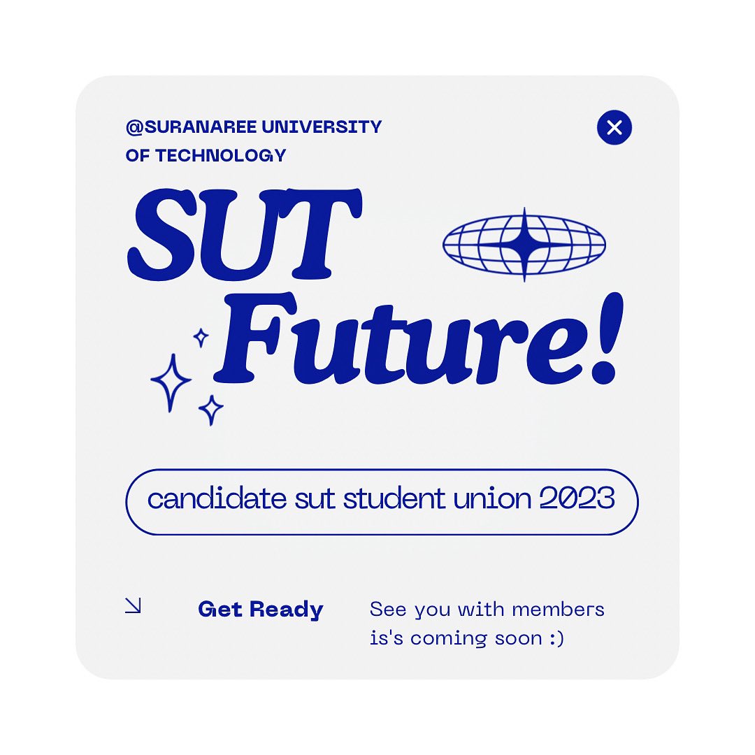 sut_future's tweet photo. Get Ready ⁉️ See you with members is coming soon 💥
⚠️ เตรียมตัวให้พร้อม แล้วพบกันกับโฉมหน้าสมาชิกพรรค SUT Future ในเร็วๆ นี้ ✨
#sutfuture #sut #มทส
#sut28 #sut29 #sut30 #sut31
#มหาวิทยาลัยเทคโนโลยีสุรนารี
#องค์การบริหารองค์การนักศึกษา https://t.co/TmYhXwvCjV