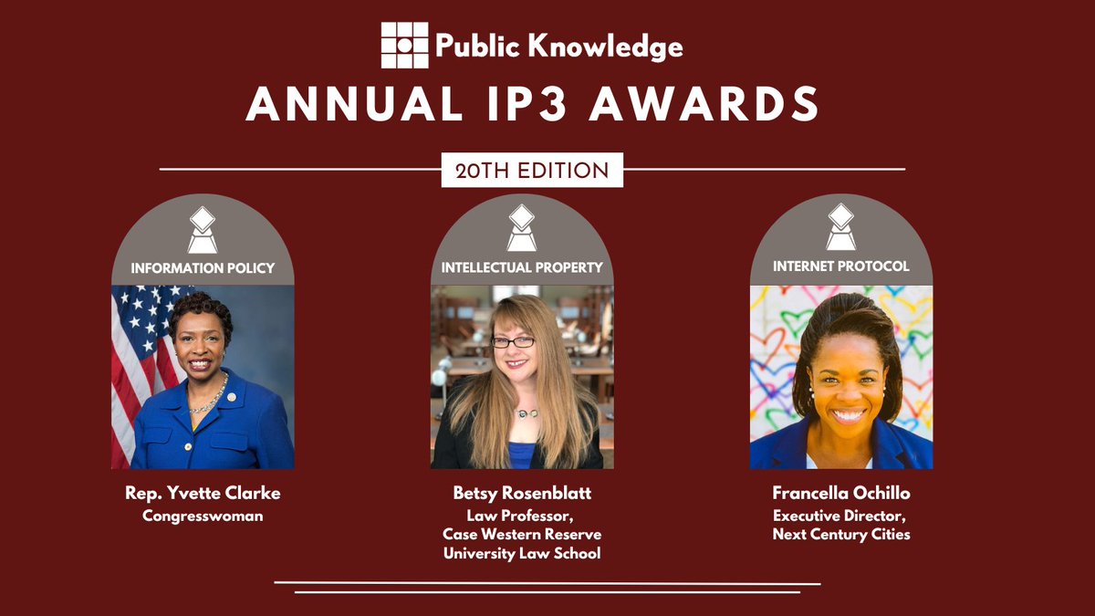 publicknowledge's tweet photo. 🎉 Join @publicknowledge on Thursday, September 28th as we celebrate our signature annual event #IP3Awards at the #ReaganBuilding! RSVP at https://t.co/77JlgBCqY3 https://t.co/MXBVxK6D9X