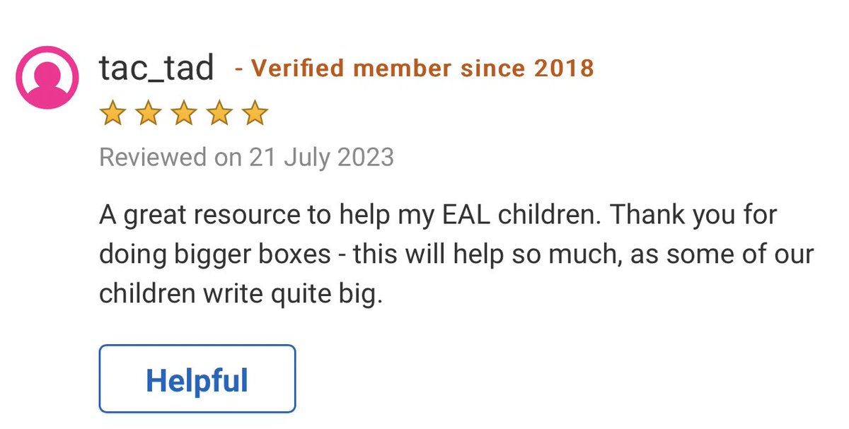 twinkl_eal's tweet photo. We’ve had our first five star review on our EAL Magpie Vocabulary Book 📖
Have you downloaded it yet? What are you waiting for 😊
Find it here: https://t.co/dNg81CP9PP
#vocabulary #EAL #edutwitter #teachertwitter #mapie #writing #resources #vocabularybook https://t.co/JGxAYe5zgT