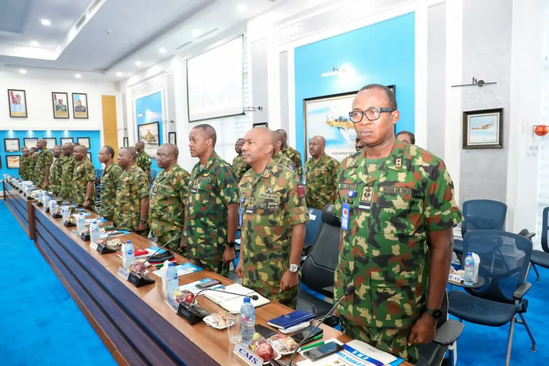 NigAirForce's tweet photo. NAF OPERATIONAL STATE OF READINESS SHOULD NEVER BE IN DOUBT, SAYS AIR MARSHAL HASAN ABUBAKAR 
https://t.co/RPc8Z22k0s https://t.co/m6yDBsfhcw