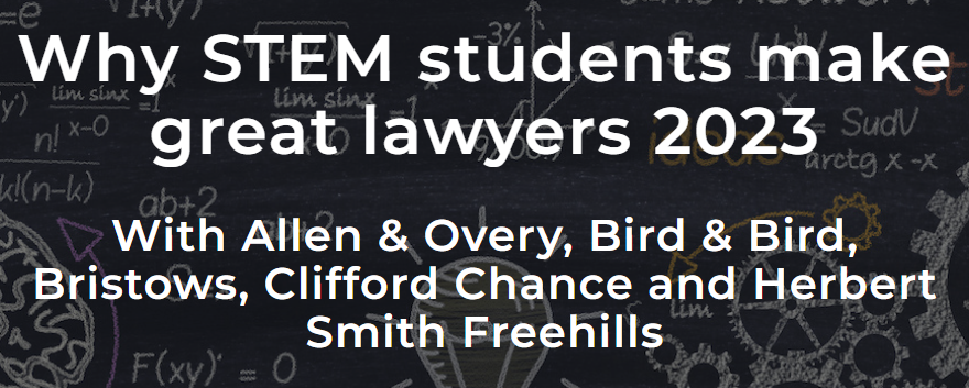 stemlawyers's tweet photo. 📣Applications are now open for our STEM Future Lawyers event, ‘Why STEM student make great lawyers 2023 – with @AllenOveryGrads, @twobirdscareers, @BristowsLawFirm, @Clifford_Chance and @HSFgraduatesUK'. Secure your place now! https://t.co/NS4ixGoVbz https://t.co/6BnbiYjvsc