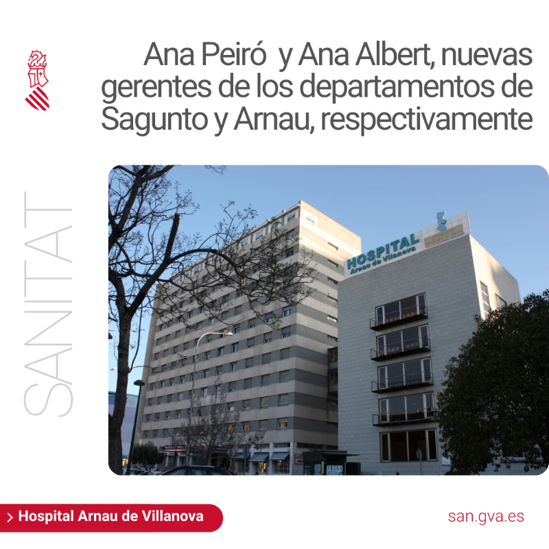GVAsanitat's tweet photo. @GVAsanitat designa nuevas gerentes de @GVAsagunt y @GVAdsarnau