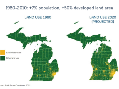 DE_Gifford's tweet photo. I think about this image a lot. When a state barely grows population over 40 years but develops 50% more land (including paving roads &amp; widening them), it needs more money to maintain them all. Problem is, no one wants to pay more. https://t.co/sYUii6lXiF