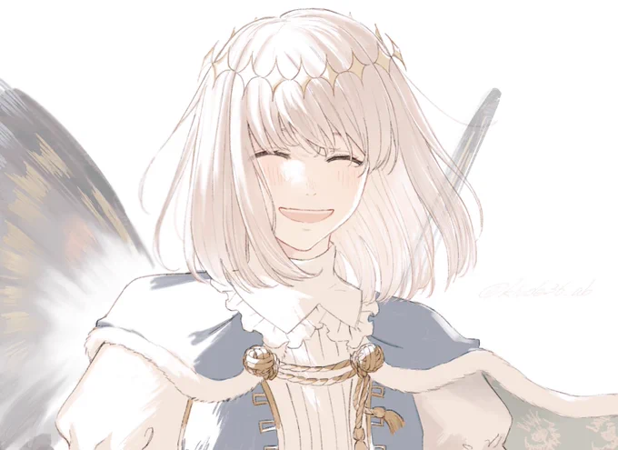 夏イベcmのオベロンさんの笑顔があまりにも可愛すぎたので描いたやつの中から笑顔のオベロンさん引っ張り出してきた