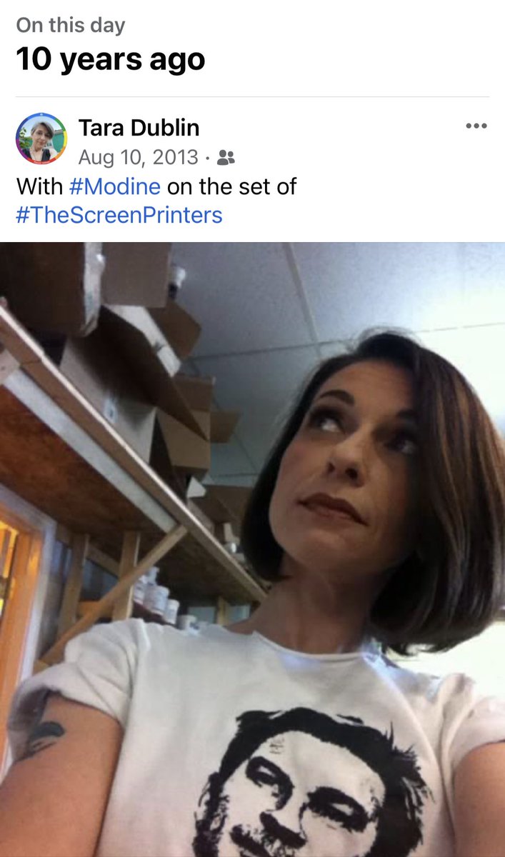 taradublinrocks's tweet photo. Ten years ago we wrapped the only season of #TheScreenPrinters & I will keep my Modine shirt FOREVER ♥️ @MatthewModine https://t.co/Q9oaShbgAZ