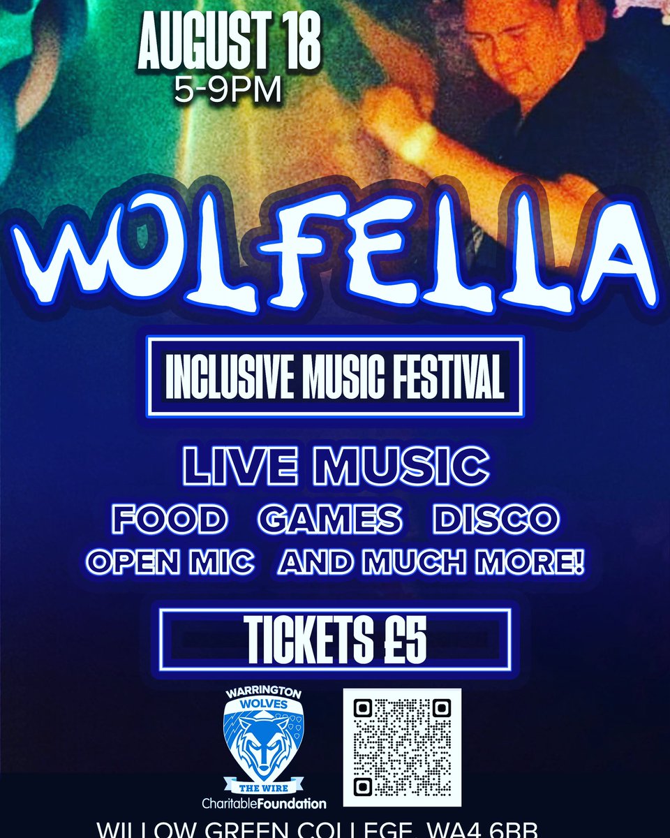 WWRLFoundation's tweet photo. Do you love music and have a disability? Why not join us at Wolfella, an inclusive music festival taking place on Friday 18th August! 🎪🕺🪩

Tickets: https://t.co/HrPwi5qp9s https://t.co/y6AatzxWar