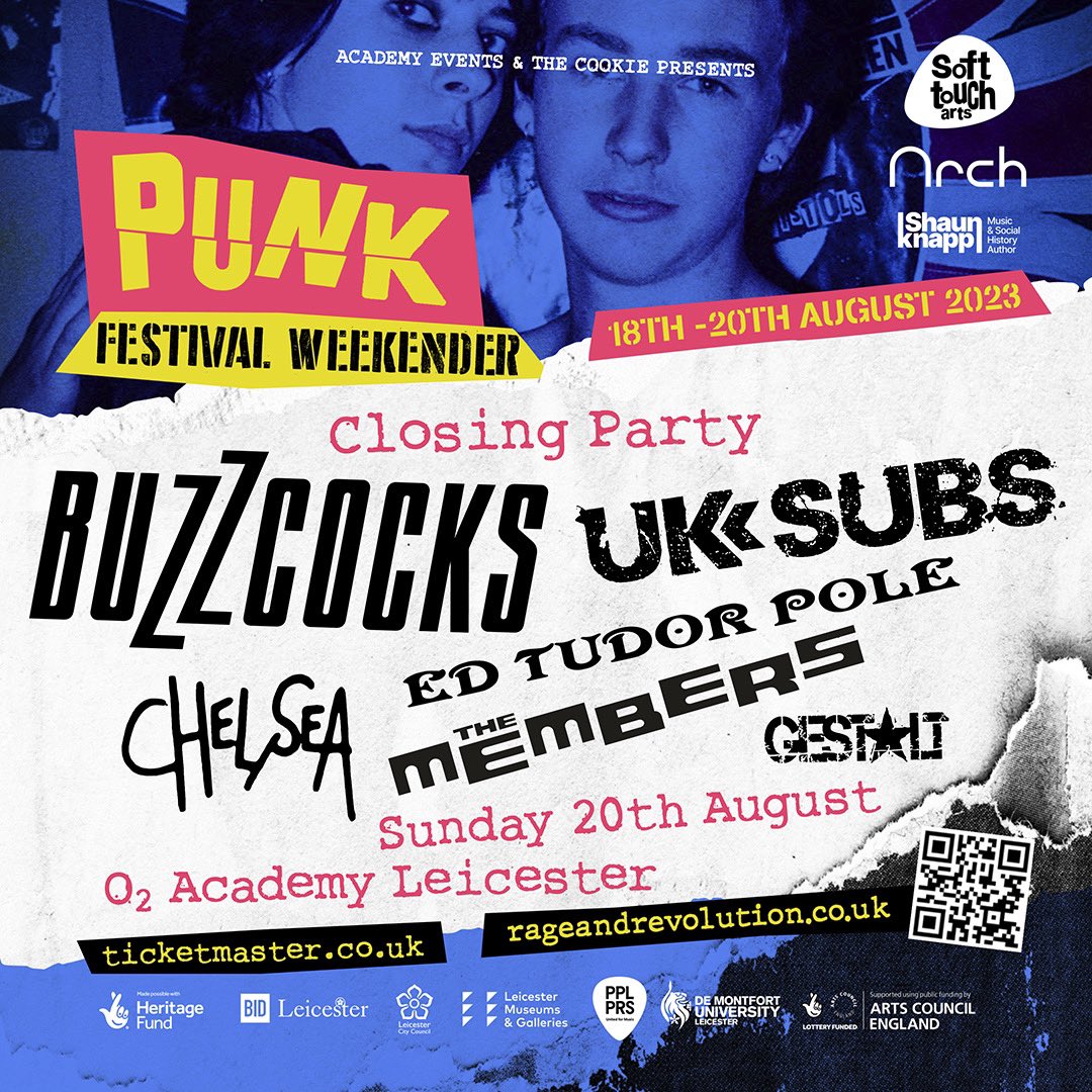 The main stage for the @PunkRandR closing party just got even better! @MembersThe join @Buzzcocks @UKSubs @EdTudorPole1 @Chelseapunkband & @unglamorous2022 at @O2AcademyLeic next weekend!