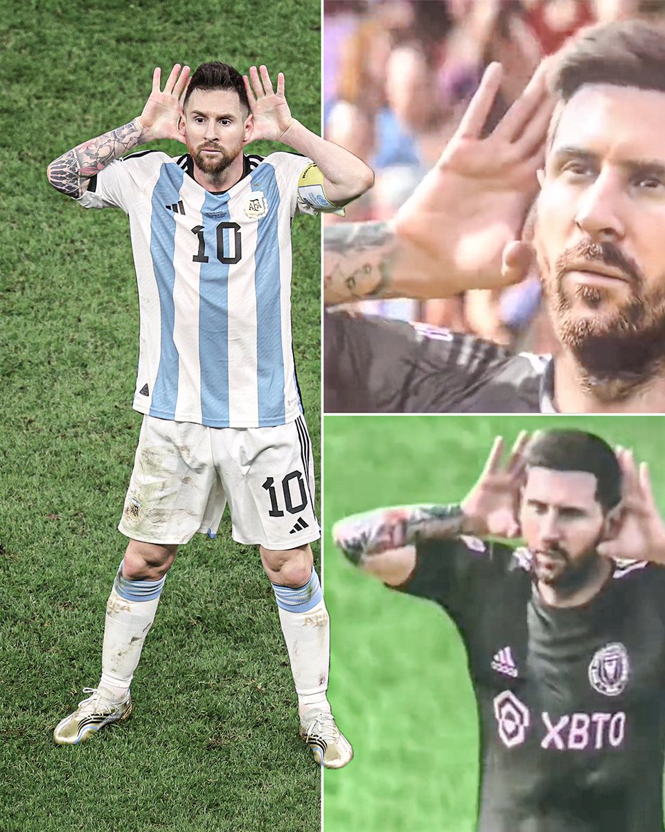ESPNFC's tweet photo. Lionel Messi's iconic World Cup celebration against the Netherlands will be in EA Sports FC 24 🐐 https://t.co/RYpF8FN04K