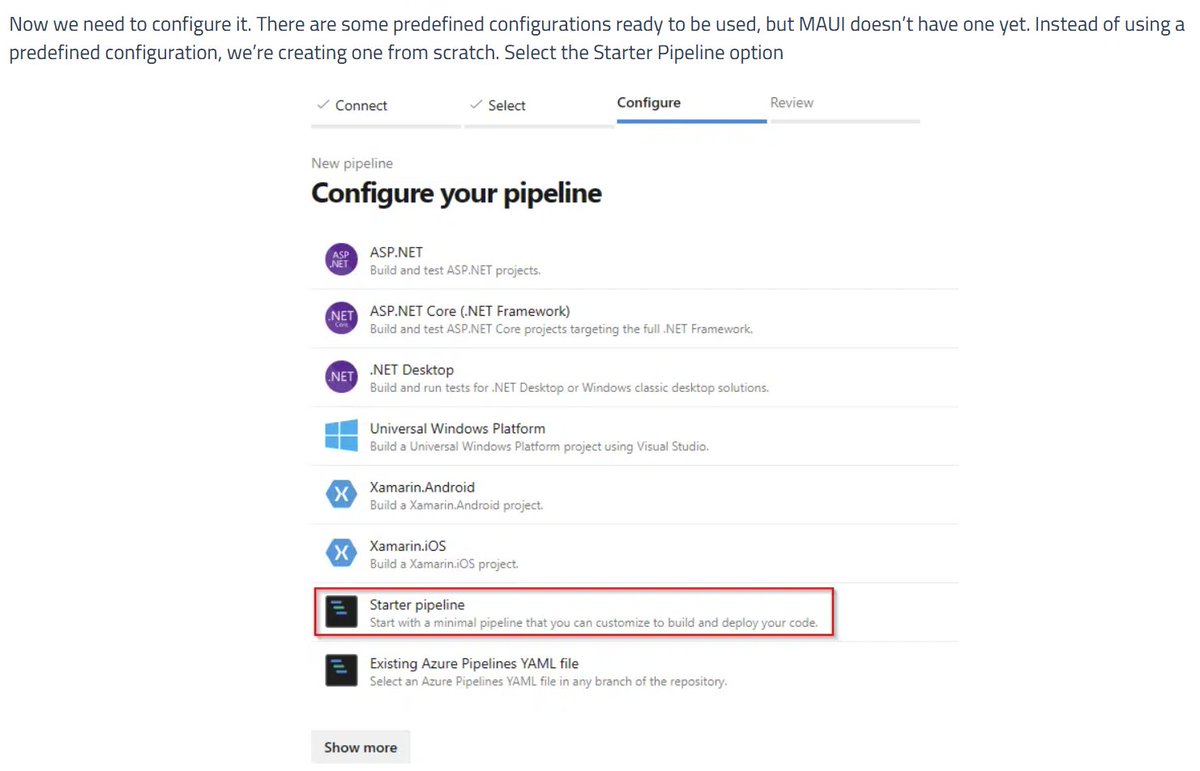 NunoBem's tweet photo. @dotnet @AzureDevOps @davidortinau @maddymontaquila 
Was readding https://t.co/ndbfcWkY9Z blog post about Azure Pipelines and .NET MAUI.
And after 1.5 years after launch, why still no template for a Microsoft own product? https://t.co/t0OdpvH3zZ