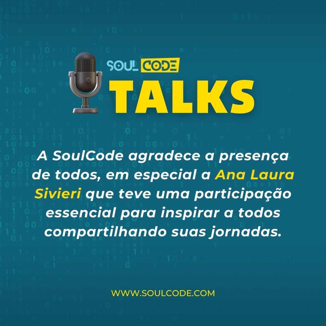 SoulCodeAcademy's tweet image. 🎙️ SoulTalks com Ana Laura Sivieri , Diretora de Marketing e Comunicação na Braskem, como nossa convidada especial.  
👉🏼 Foi uma conversa inspiradora, repleta de insights valiosos que certamente impactarão a vida de todos os Martechers e SoulCoders!