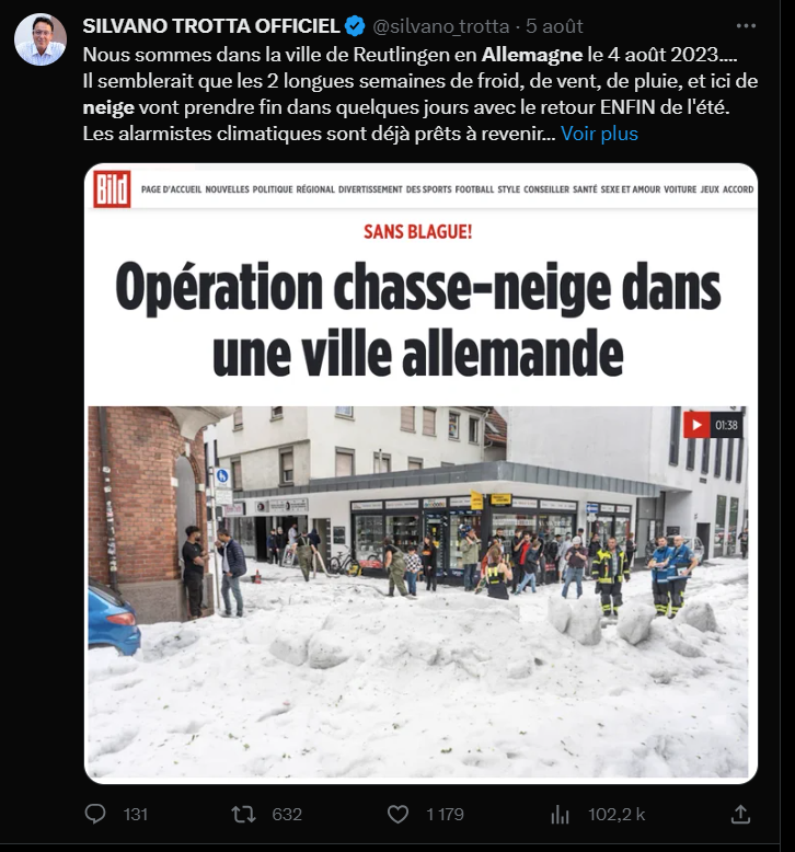 SergeZaka's tweet image. [Thread] Je vous propose dans ce fil de passer en revue les principaux manipulations climatosceptiques de la semaine :
- le "froid" en France
- la "neige" en Allemagne
- la fraicheur de la méditerranée
Accrochez vous, ça va sabrer. A dérouler et partager 👇
1/4